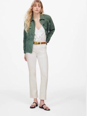 NWT Madewell $128 size 27 Kick Out Crop Jeans in White